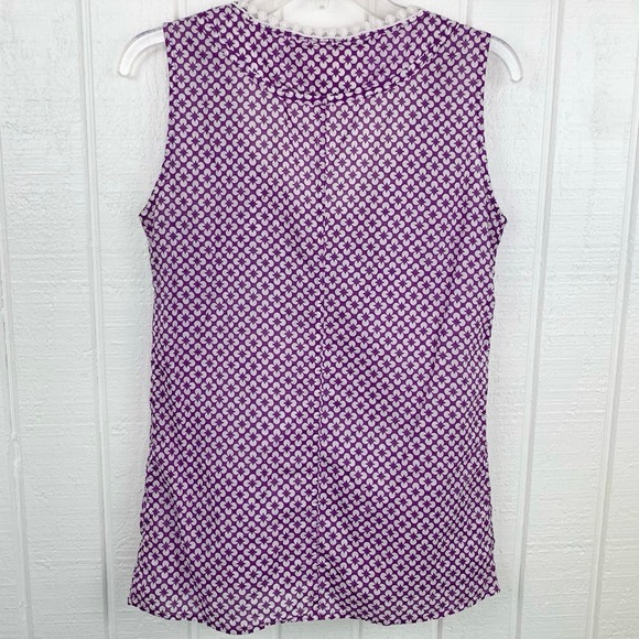 Tory Burch Purple and White Sleeveless Blouse - Picture 4 of 5